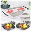 4qt Stainless Steel Oval Strainer Basket Colander, Over The Sink Colander Fine Mesh Expandable, Colander For Kitchen Sink, Vegetables, Strain, Drain, Rinse Fruits (6 Quart Strainer Basket) view 4