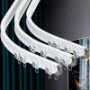 Ceiling Curtain Track, Flexible Bendable Curtain Track Ceiling Wall Mount, Sliding Curtain Track Rail System, Room Divider Ceiling Track For Curtains, Bay Window, RV ( Color : Double-Rail-Top-Mount , view 1