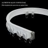 Ceiling Curtain Track, Flexible Bendable Curtain Track Ceiling Wall Mount, Sliding Curtain Track Rail System, Room Divider Ceiling Track For Curtains, Bay Window, RV ( Color : Double-Rail-Top-Mount , view 3