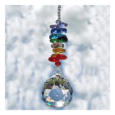 Chandelier Crystal Prisms Pendants 1PCS Crystal Ball Prism Beads Hanging Home Decoration Chandelier Crystal Prisms Pendants (Color : Multicolor, Size : 30mm Ball)