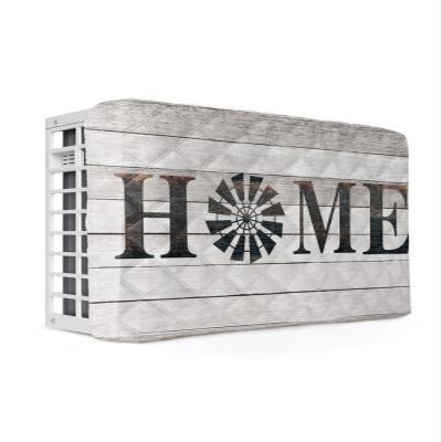 Indoor Air Conditioner Cover - VINtage Home WINdmill Word on Rustic Wooden GraIN Double Insulation Waterproof Adjustable Inside WINdow AC Unit Cover Parts with Free Elastic Straps, 17x13x3.5IN