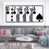 Royal Flush Metal Wall Art, Poker Wall Art, Playing Cards Metal Wall Art, Metal Wall Decor, Geometric Wall Art, Different Wall Decor, Living Room Decor, Game Room Decor, Gift For Gamer (51"x23" | 130x58cm, Silver) view 2