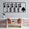 Royal Flush Metal Wall Art, Poker Wall Art, Playing Cards Metal Wall Art, Metal Wall Decor, Geometric Wall Art, Different Wall Decor, Living Room Decor, Game Room Decor, Gift For Gamer (51"x23" | 130x58cm, Silver) view 3
