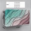 T&H XHome Indoor Air Conditioner Cover - Geometric Abstract Green Pink Gradient Double Insulation Waterproof Adjustable Inside Window AC Unit Cover Parts with Free Elastic Straps, 21x15x3.5IN view 2