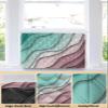 T&H XHome Indoor Air Conditioner Cover - Geometric Abstract Green Pink Gradient Double Insulation Waterproof Adjustable Inside Window AC Unit Cover Parts with Free Elastic Straps, 21x15x3.5IN view 3
