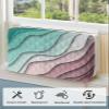 T&H XHome Indoor Air Conditioner Cover - Geometric Abstract Green Pink Gradient Double Insulation Waterproof Adjustable Inside Window AC Unit Cover Parts with Free Elastic Straps, 21x15x3.5IN view 4