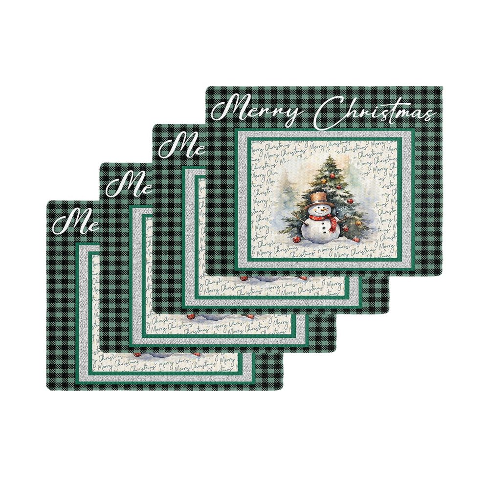 Christmas Lattice Waffle Kitchen Dish Towels Set of 4,Super Absorbent & Quick Dry Hair Hand Bath Tea Golf Microfiber Towel,Yoga Gym Workout Towel Washcloth,Snowman Pine Tree Retro Newspaper 12"x12"