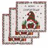 Gnomes Waffle Kitchen Dish Towels Set of 3,Super Absorbent & Quick Dry Hair Hand Bath Tea Golf Microfiber Towel,Yoga Gym Sweat Workout Towel Washcloth,Christmas Tree Gift Snowflake Red Green 12"x12" view 1