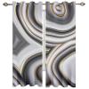 3D Render Abstract Geometric Circles Print Curtain, Trendy Black Creamy-White Eyelet Privacy Curtain, Thermal Insulated Grommet Drapes for Living Room Bedroom Office - 1 Custom Size view 1