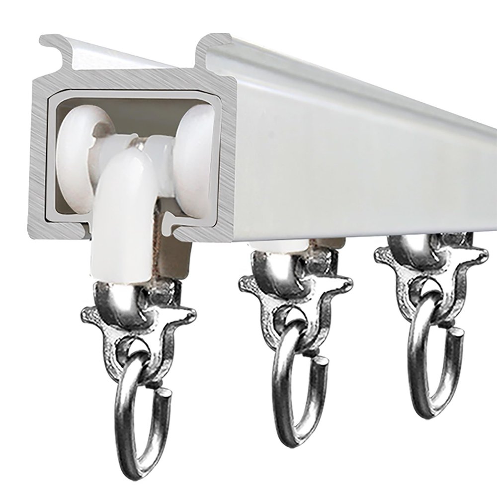 Curtain Track Ceiling Mount, Sliding Shower-Ceiling Track, Heavy Duty Curtain Tracks Rods System, Curtain Guide Rail, Living Room Curtain Track, For Living Room, Bed Room, Shower ( Color : Rose Gold ,