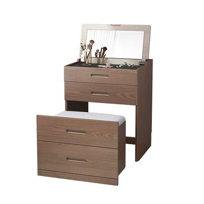 LINKIO Chests of Drawers Multifunctional Dresser/Bedside Table/Chest of Drawers, Flip Top Makeup Table Storage Cabinet, Visual Tempered Glass Display Drawer (Color : B, Size : 60CM)