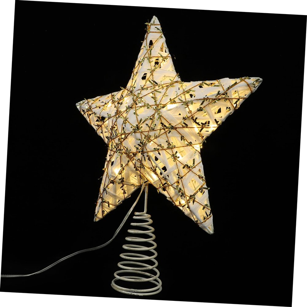 Amosfun Xmas Tree Star Topper Decoration Lights Christmas Tree Star Ornament for Holiday Home Decor for Parties and Festive Gatherings
