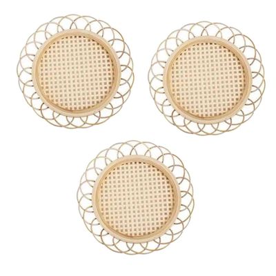 Bamboo Weaving Coasters Heat Insulated Placemats Teacup Mats Photo Props