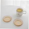 Bamboo Weaving Coasters Heat Insulated Placemats Teacup Mats Photo Props view 3