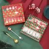 12 Pcs Christmas Spoons Forks Set Stainless Steel Dessert Spoons Fruit Fork Silicone Christmas Tree Santa Topper Flatware Spoon(gold) view 4