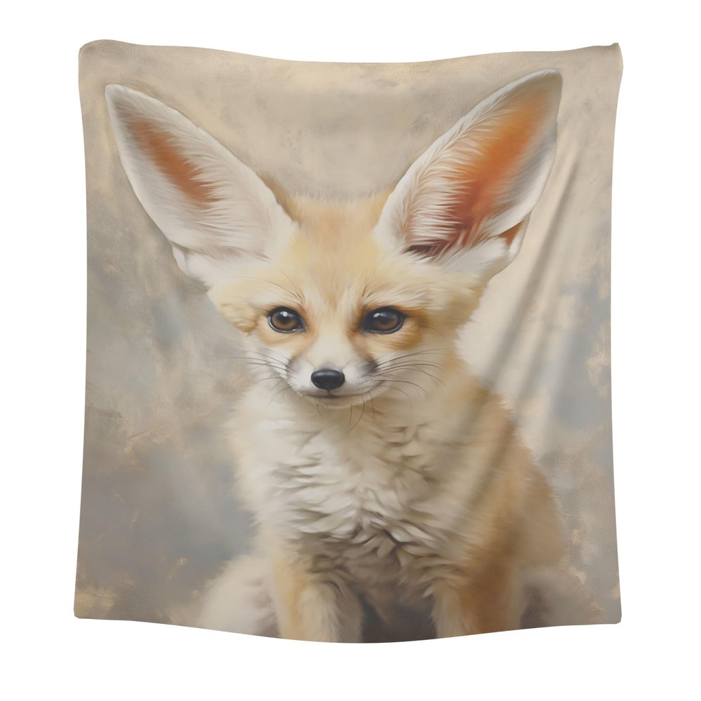 CAPITUNEISKINEPA Fennec Fox Blanket Gifts Funny Blanket Twin Bed Blanket 60" x 80"