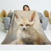 CAPITUNEISKINEPA Fennec Fox Blanket Gifts Funny Blanket Twin Bed Blanket 60" x 80" view 3