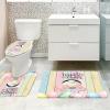 MEHOFOND 4pcs Easter Shower Curtain Sets with Non-Slip Rugs Toilet Lid Cover and Bath Mat Bunny Easter Bathroom Curtain Decor Set with 12 Hooks Waterproof Shower Curtain Set for Bathroom view 3