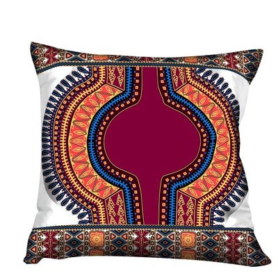 BintaRealWax African Printed Pillowcase 18x18inch/45x45cm Soft Bright Satin Ankara Fabric Splicing Pillows Living Room Sofa Pillowcase