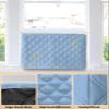 T&H XHome Indoor Air Conditioner Cover - Minimalist Lines Leaves Flowers Blue Double Insulation Waterproof Adjustable Inside Window AC Unit Cover Parts with Free Elastic Straps, 21x15x3.5IN view 3