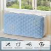 T&H XHome Indoor Air Conditioner Cover - Minimalist Lines Leaves Flowers Blue Double Insulation Waterproof Adjustable Inside Window AC Unit Cover Parts with Free Elastic Straps, 21x15x3.5IN view 4