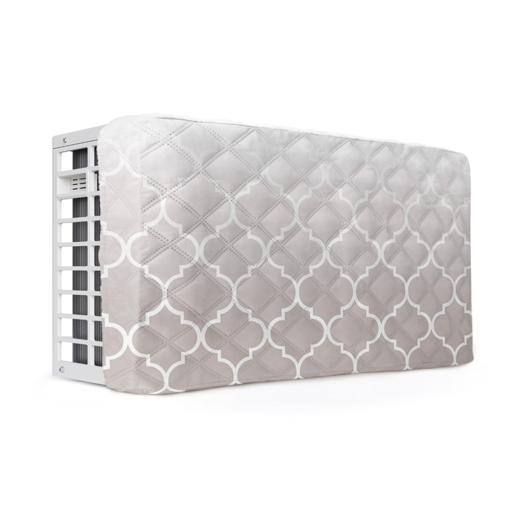 T&H XHome Indoor Air Conditioner Cover - Beige Gradient Retro Morocco Pattern Double Insulation Waterproof Adjustable Inside Window AC Unit Cover Parts with Free Elastic Straps, 21x15x3.5IN