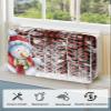 Christmas Indoor Air Conditioner Cover - Christmas Snowman Xmas Tree Silhouette Red Black Buffalo Plaid Double Adjustable Inside Window AC Unit Cover Parts with Free Elastic Straps, 21x15x3.5IN view 4