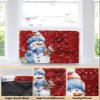 Christmas Indoor Air Conditioner Cover - Merry Christmas Snowman with RobIN Red Double Insulation Waterproof Adjustable Inside WINdow AC Unit Cover Parts with Free Elastic Straps, 17x13x3.5IN view 3