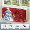 Christmas Indoor Air Conditioner Cover - Merry Christmas Snowman with RobIN Red Double Insulation Waterproof Adjustable Inside WINdow AC Unit Cover Parts with Free Elastic Straps, 17x13x3.5IN view 4