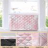T&H XHome Indoor Air Conditioner Cover - Pink Marble Texture Double Insulation Waterproof Adjustable Inside Window AC Unit Cover Parts with Free Elastic Straps, 25x18x3.5IN view 3