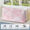 T&H XHome Indoor Air Conditioner Cover - Pink Marble Texture Double Insulation Waterproof Adjustable Inside Window AC Unit Cover Parts with Free Elastic Straps, 25x18x3.5IN view 4