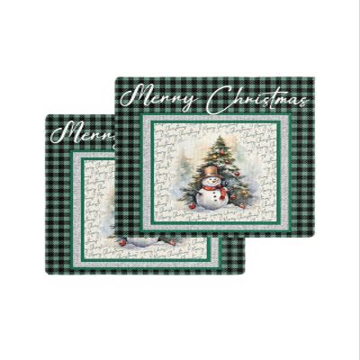 Christmas Lattice Waffle Kitchen Dish Towels Set of 2,Super Absorbent & Quick Dry Hair Hand Bath Tea Golf Microfiber Towel,Yoga Gym Workout Towel Washcloth,Snowman Pine Tree Retro Newspaper 12"x12"