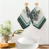 Christmas Lattice Waffle Kitchen Dish Towels Set of 2,Super Absorbent & Quick Dry Hair Hand Bath Tea Golf Microfiber Towel,Yoga Gym Workout Towel Washcloth,Snowman Pine Tree Retro Newspaper 12"x12" view 2