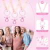 Angela&Alex 100 Pcs Gender Reveal Party Necklace Charms, Pink Pacifier-Shaped Acrylic Shower Decorations for Adults view 3