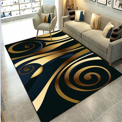 BISINA Black Gold Area Rug, Luxury Kids Room Runner Rug, Living Room Decorative Outdoor Rug for Kids Girls Boys Bedroom, Non-Slip Washable Decorative Rug
