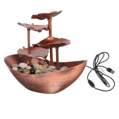 ifundom Creative Desktop Water Fountain Ornament Tranquil Indoor Waterfall Decor Led Lights for Home Office and Living Room Soothing for Peaceful Environment