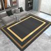 Luxury Area Rug for Living Room Marble Center Rug Black/Gold Stripes Modern Bedroom Carpet, Modern Geometric Colorful 3D Printing for Kids Girls Boys Bedroom view 1