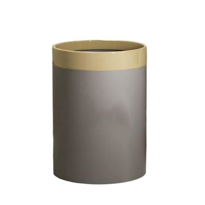 TOOSII Kitchen Garbage Can Trash Can Household Living Room Kitchen Bedroom Large Capacity Trash Can Large Modern Simple Waste Paper Basket Bathroom Waste Basket (Color : Gray, Size : Small)