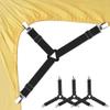 FixtureDisplays 4 Pcs Nonslip Bed Sheet Straps, Adjustable Elastic Fasteners with Metal Clips, Bedsheet Holder for Fitted Sheets, Easy Install on Mattress Covers, Black 15798-1D view 4