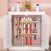 White Modern Radiator Cover Heating Storage Shelf Organizer, Bathroom Floor Cabinet with 2 Doors and Modern Vertical Grill Slats, Wood Heating Cover Cabinet for Living Room view 2