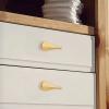 NALsa 1PCS/2PCS Cabinet Knob Solid Brass Gold Leaf Shaped 32mm Door Pulls Furniture Handles Knob (Color : 2PCS) view 3