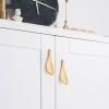 NALsa 1PCS/2PCS Cabinet Knob Solid Brass Gold Leaf Shaped 32mm Door Pulls Furniture Handles Knob (Color : 2PCS) view 4