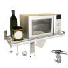 304 Stainless Steel Wall-Mounted Microwave Oven Rack, Multifunctional Storage For Oven, Spices, Tableware,with 5 Hooks,Storage Shelf Organizer For Kitchen Bathroom Rack,60x30cm,60x35cm Microwave oven view 1