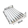 304 Stainless Steel Wall-Mounted Microwave Oven Rack, Multifunctional Storage For Oven, Spices, Tableware,with 5 Hooks,Storage Shelf Organizer For Kitchen Bathroom Rack,60x30cm,60x35cm Microwave oven view 3