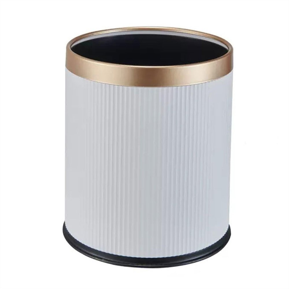 TOOSII Kitchen Garbage Can Simple Trash Can Home Living Room Kitchen Light Luxury Lidless Trash Can Office Hotel Room Bathroom Waste Paper Basket Bathroom Waste Basket (Color : White, Size : Small)