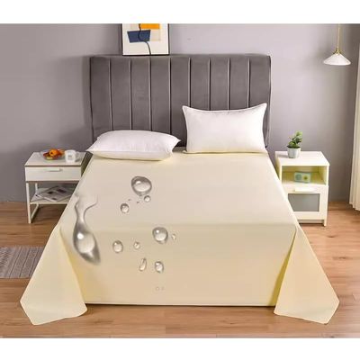 Waterproof Bed Sheets Queen Size, Breathable Flat Sheets Waterproof Protective Cover or Liner Top Sheet for Bed Couch, Washable (Color : Beige, Size : 230x250cm(90x98inch))