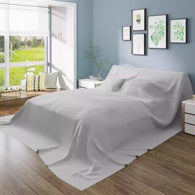 Bed Sheet Flat Sheets Lightweight, Breathable Furniture Protector Covers Dust Cover, Mattress Protector Sheet for Bed (Color : Grey, Size : 300x240cm(118x94inch))