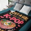 Custom Girl Loves Ramen Blanket Super Soft Lightweight Throw Comfy Fluffy Quilt for Bed Sofa All Seasons Warm 120"x90" Extra King for Family view 3