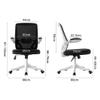 Ren Sheng Computer Chair, Office Chair Ergonomic Swivel Mesh Mid Back Computer Desk Chair with Flip Up Arms Color Optional (Color : Black), Ren-874158 view 3