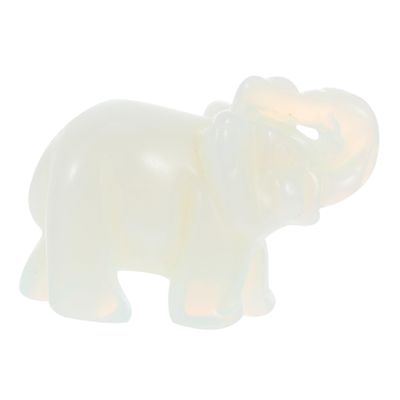 HOMSFOU Crystal Stone Elephant Figurine Unique Small Art Decoration for Hand Carved Adornment for Elephant Lovers and Women